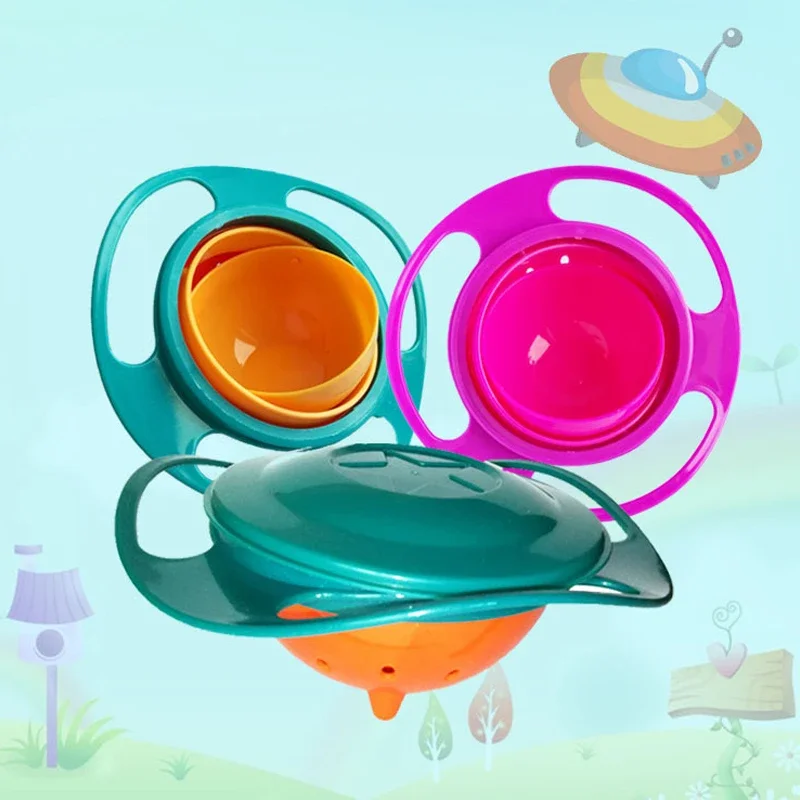 Universal Gyro Bowl Children Rotary Balance Novelty Gyro 360 Rotate Spill Proof Feeding Dishes Baby Training Rotary Balance Toy