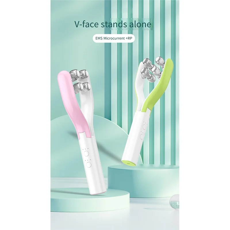 TAIGH-EMS Microcurrent Roller Face-Slimming Artifact V-Face Beauty Facial Massager For Firming And Lifting The Face