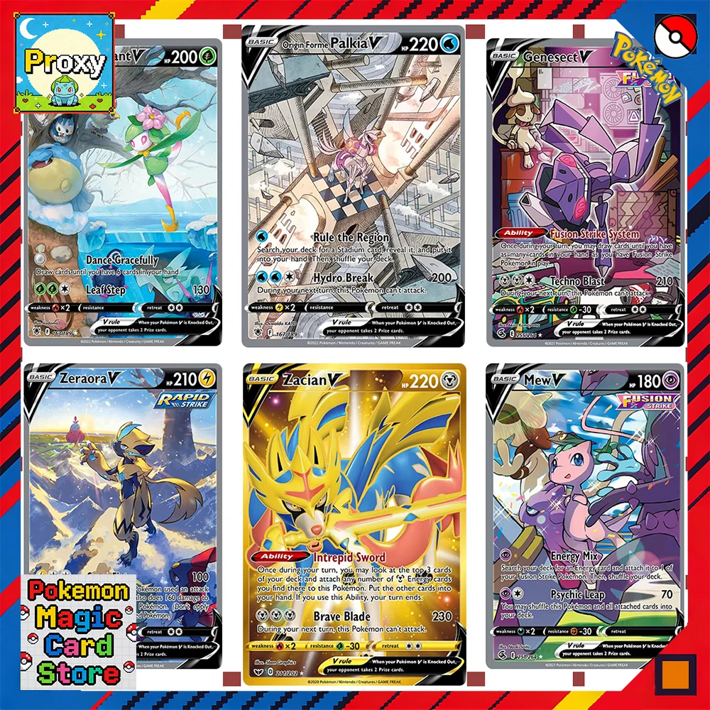 pokemon Proxy Cards Foil rare Holographic Game Collectibles  Dragonite Charizard Rayquaza Machamp Espeon Glaceon/V PTCG PKM