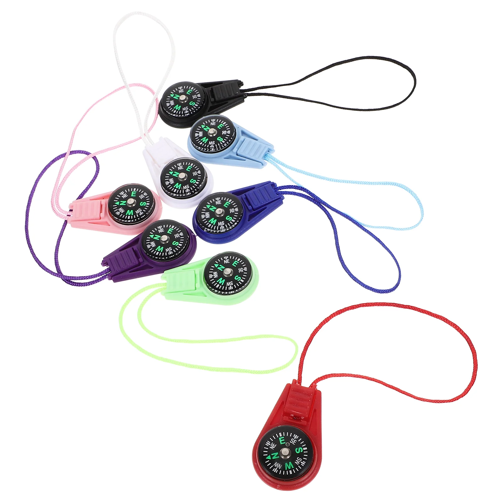 20 Pcs Mini Compass Bulk Lanyard Slider (mixed Colors) 20pcs Outdoor Accessories Acrylic Travel