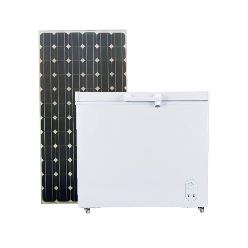 218L Chinese Factory Rechargeable Battery Deep Freezer Large Freezer Solar Powerd