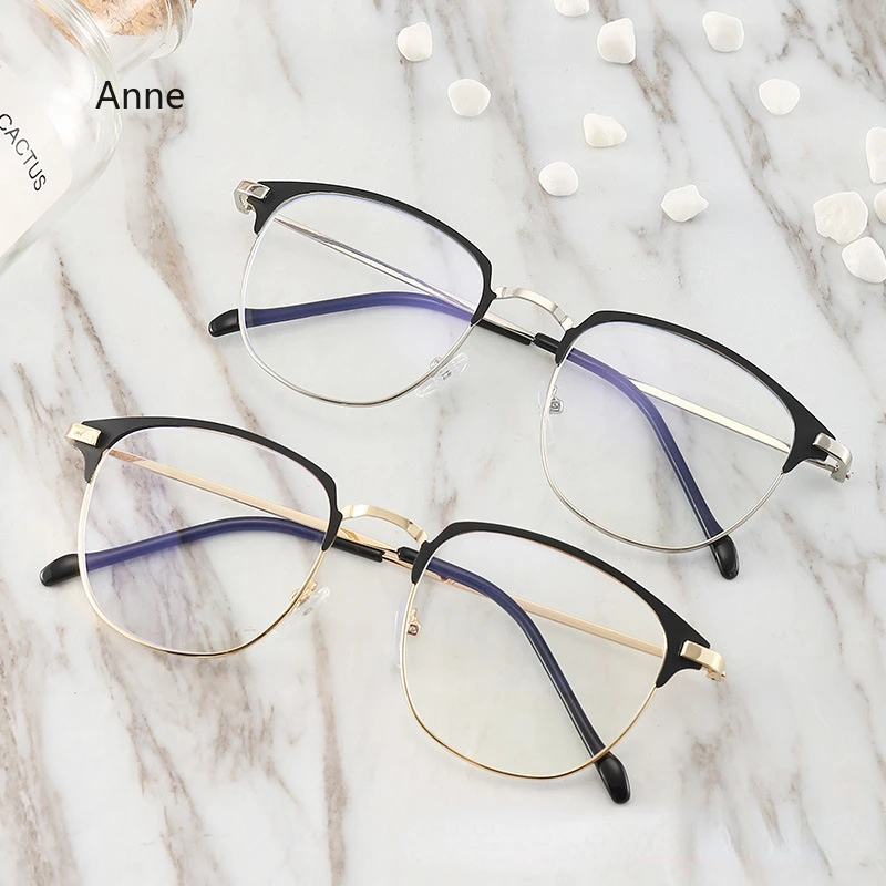 Blue Light Blocker Myopia Spectacles Frame Women Men Fashion Oval Prescription Glasses Myopia 0 -0.5 To -4.0 Glasses Men