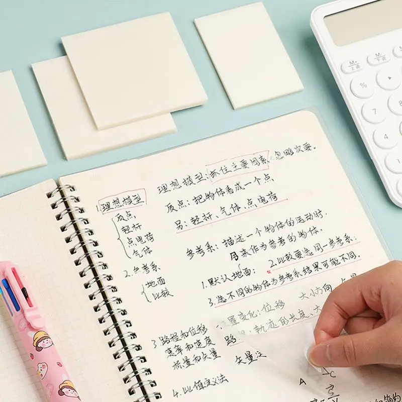 Clear Sticky Notes 50 Sheets Self-Adhesive Clear Sticky Notes Self-Adhesive Translucent Note Pads School Stationery Office