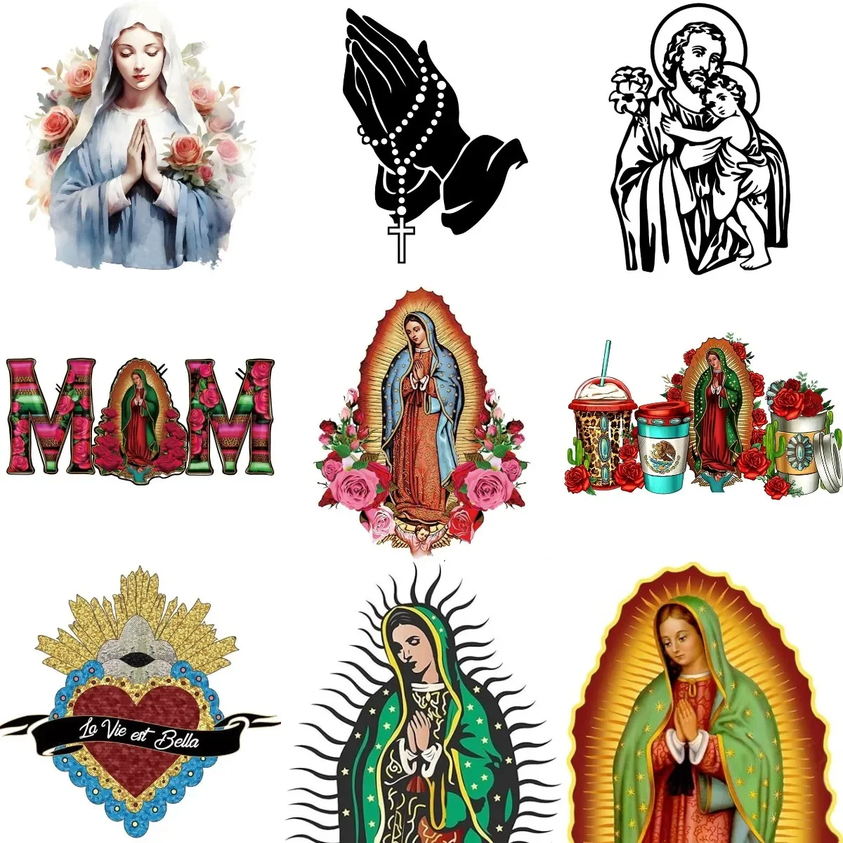 

Virgin Mary Jesus Christ PVC Waterproof Stickers Accessories for Decorate Car Wall Room Truck Fridge Table Motorcycle Off-road