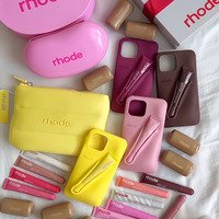 Rhode New Lemon Silicone Soft Case for IPhone 12 13 14 15 16 Pro Max Plus 17 Air Portable Lip Gloss Holder Lipstick Bumper Cover