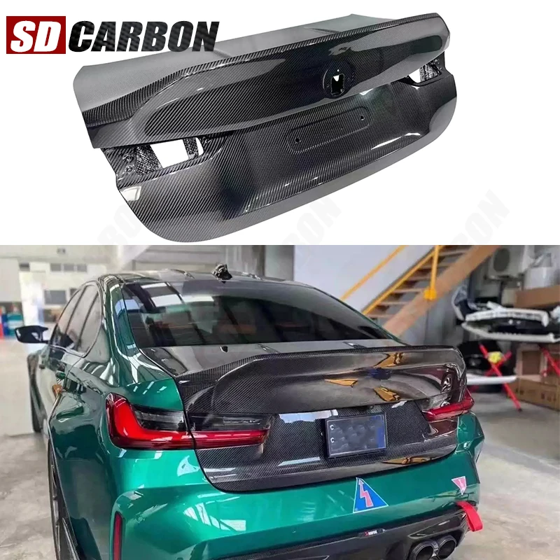

For M3 M4 G80 G82 Dry Carbon fiber trunk lid the trunk lid encloses the upper lid behind the trunk lid the installation body kit