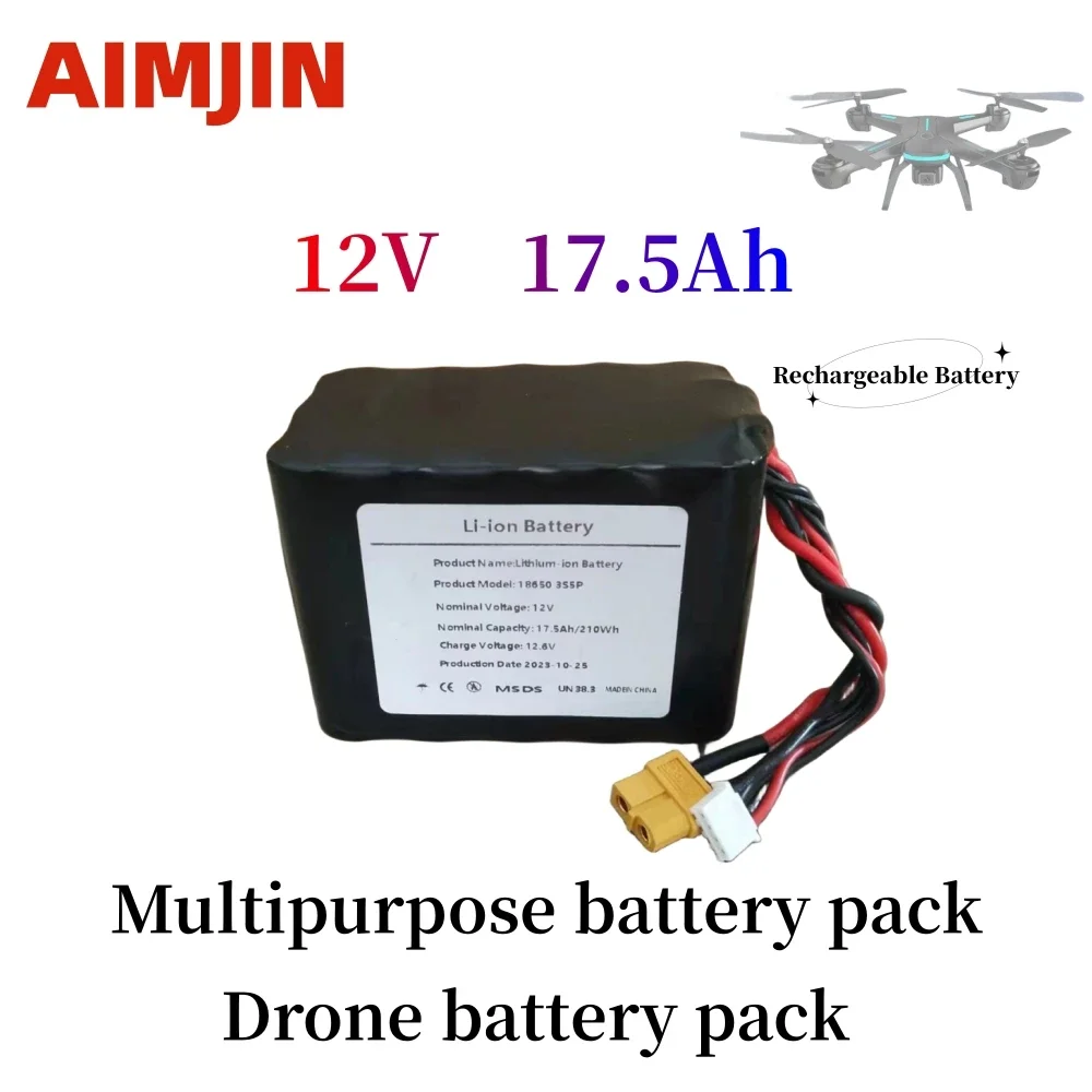 

3S5P 12V 17.5Ah 12.6V High Capacity UAV Rechargeable Li-ion Battery for Various RC Airplane Quadrotor