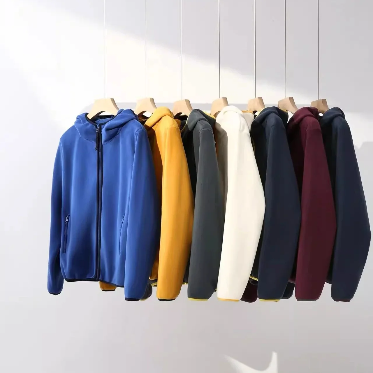 

Thiened Fce Autumn Winter Hooded Jaet for Men And Women Warm Outerwear Pure Color Zipper Closure Long Sve Coat