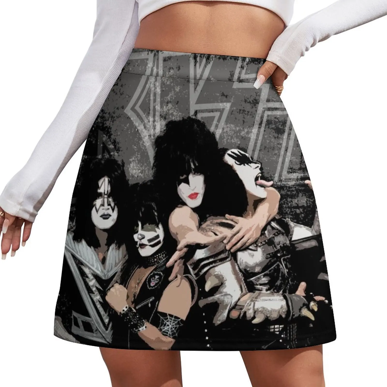 

Kiss Rock Band Mini Skirt Short women′s skirts elegant social women's skirts womans clothing Summer skirt Mini Skirt