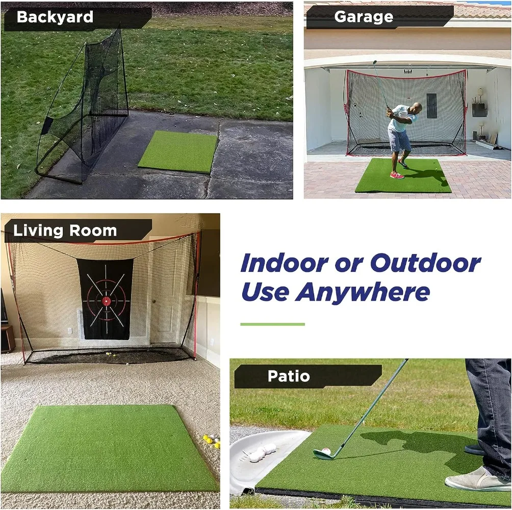 5x4ft Artificial Turf  Hitting Mats Practice with 10 Golf Balls, 9 Golf Tees, Golf Hitting Training Aids for Backyard