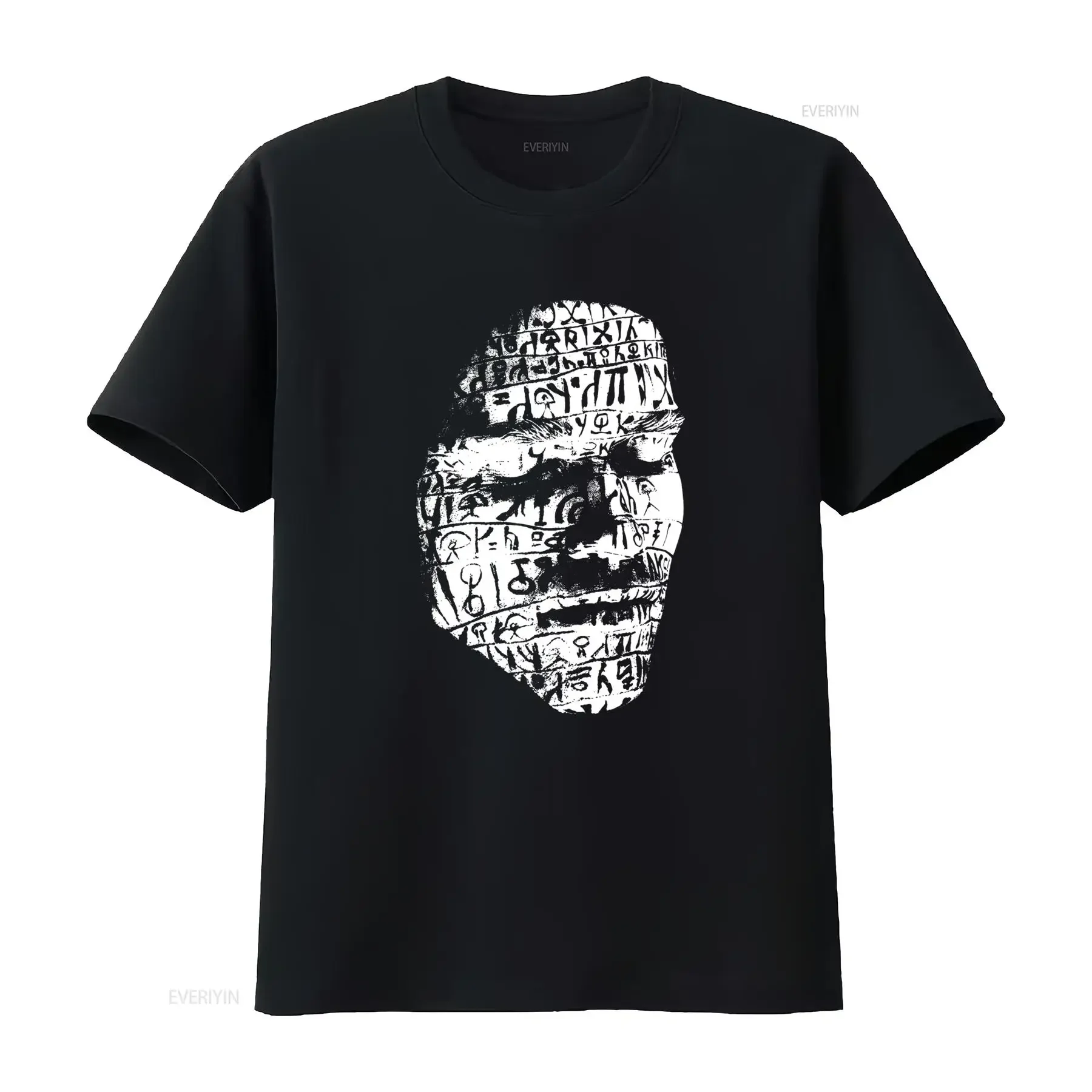 Gothic Streetwear Egyptian Hieroglyphs Skull Print Cool Casual T Shirt vintage Washed Soft graphic Unisex Stylish fashion
