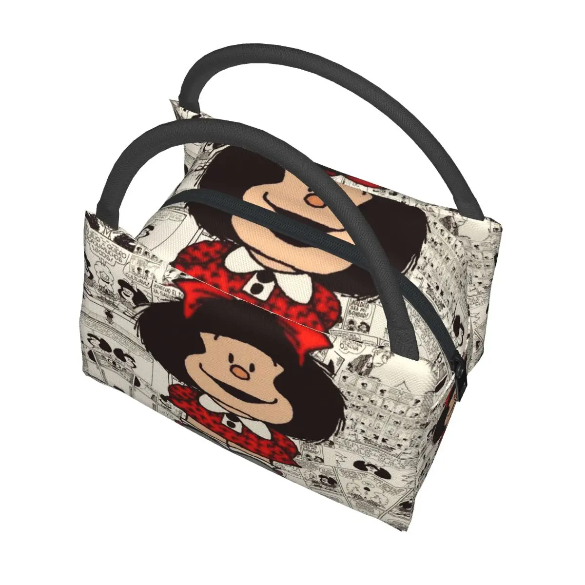 Mafalda-bolsas de almuerzo con aislamiento térmico para mujer, bolso de mano portátil para oficina, Picnic y viaje