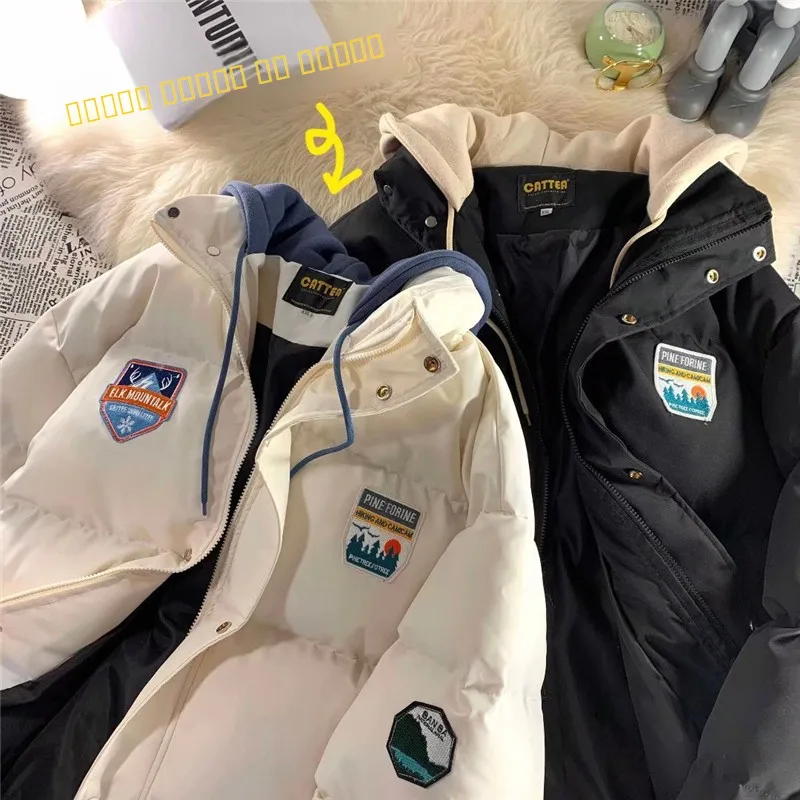 

Мужская утепленная хлопковая куртка: зимняя теплая верхняя одежда, повседневное хлопковое пальто, парный дизайн, модный бренд