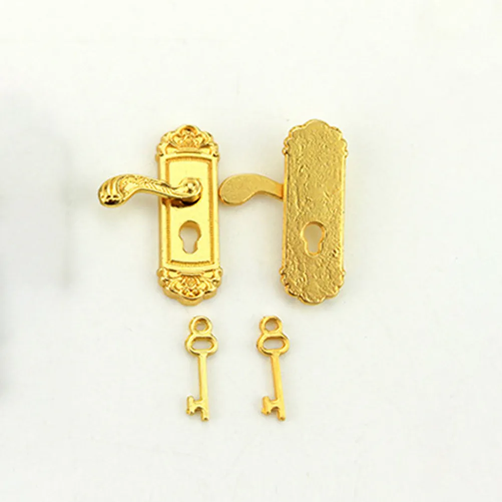 

2Sets Mini Metal Door Handle for Dollhouse Miniature House Decor Tiny Home Interior Accessories Vintage Style Cabinet Pull