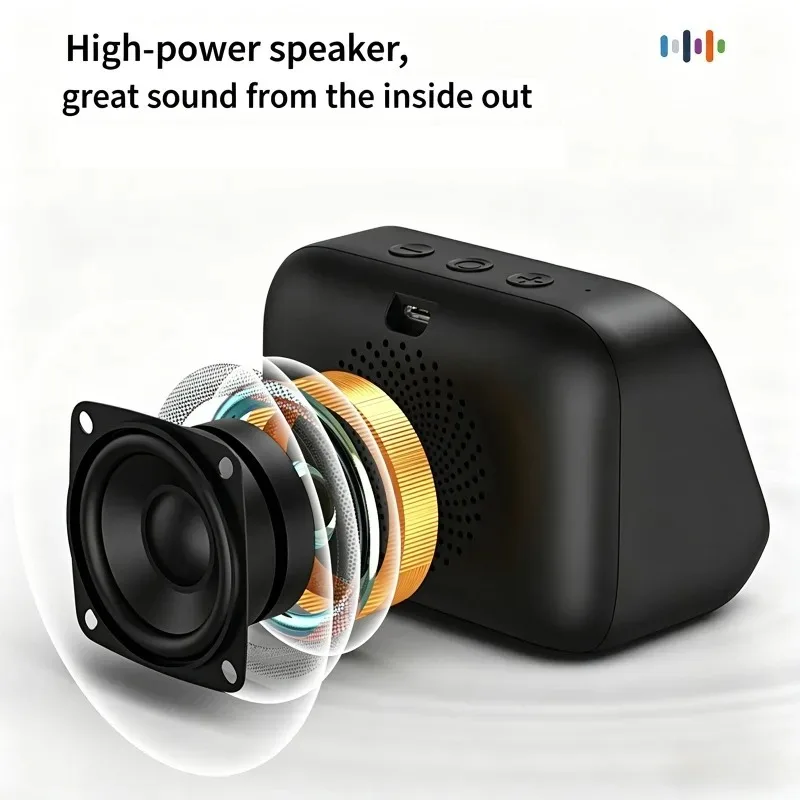 Inteligentny głośnik AI Bluetooth 5.4 z asystentem głosowym, wyświetlaczem dotykowym HD, elektronicznym albumem, budzikiem, dźwiękiem Hi-Fi Stereo do użytku na zewnątrz. — zdjęcie produktu 6