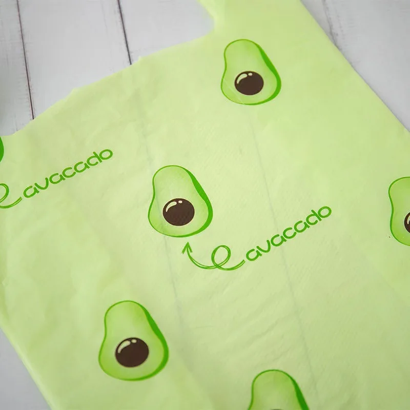 50Pcs Fruit Plastic Bags Grocery Supermarket Vest Tote Bag Food Drink Takeout Bags Shopping Storage Packaging