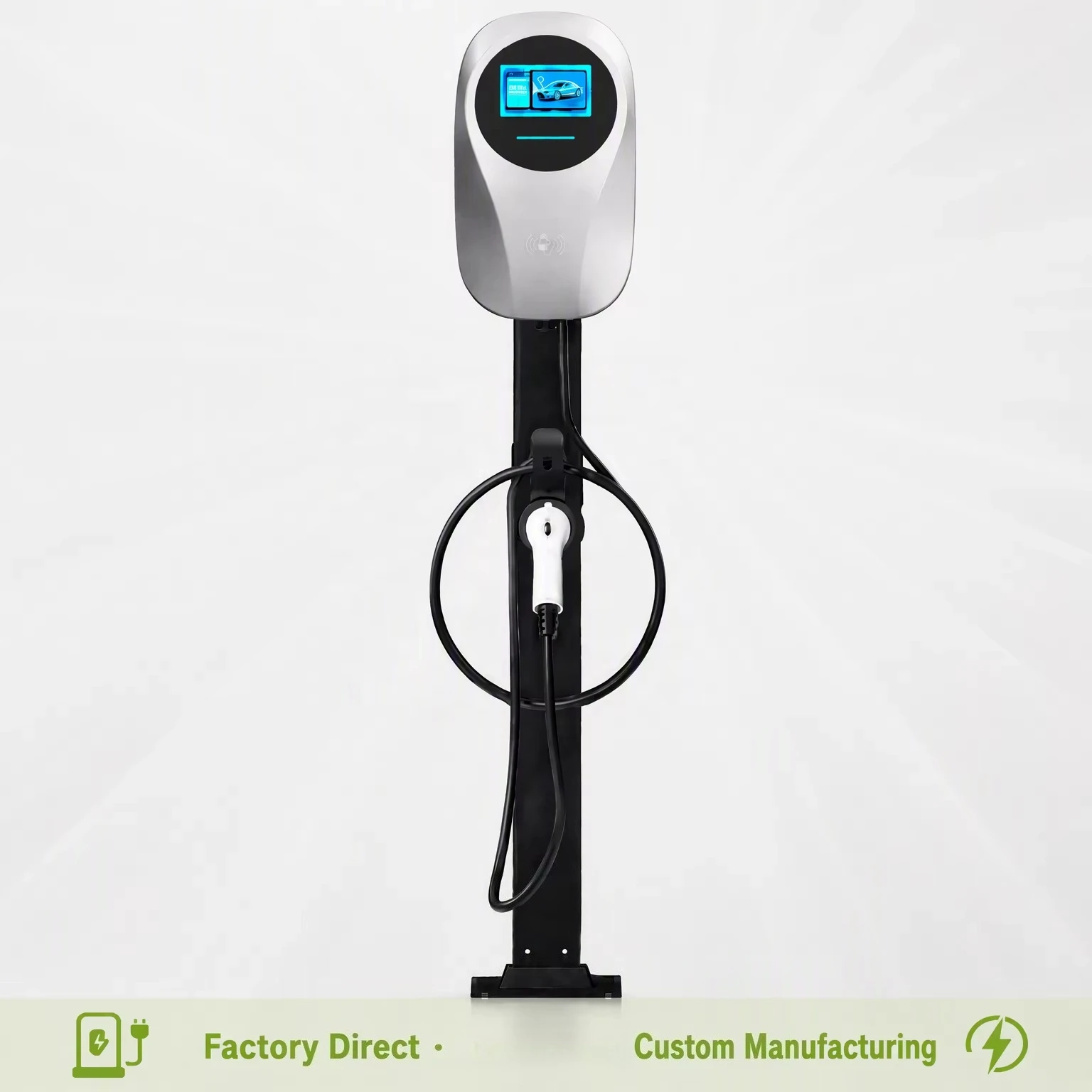 New 7kW EV Charger Wallbox Screen Display Optional Interface Standards EV Charger Wall Mounted Charging Station