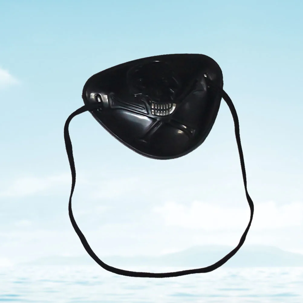 4 個の海賊アイパッチ子供大人ハロウィンパーティースカルブラック弾性コスチュームアクセサリーアイマスクスカルソリッド