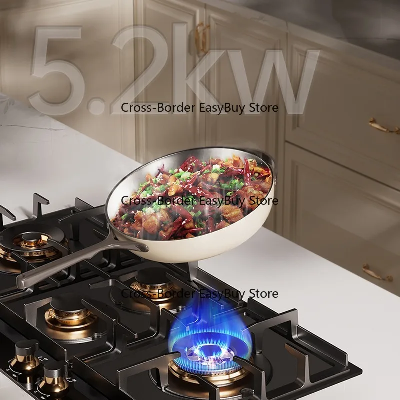 

High-End 4-Burner & 5-Burner Built-in G-as Stove, Liquefied Petroleum Ga-s & Natural G-as Cooktop