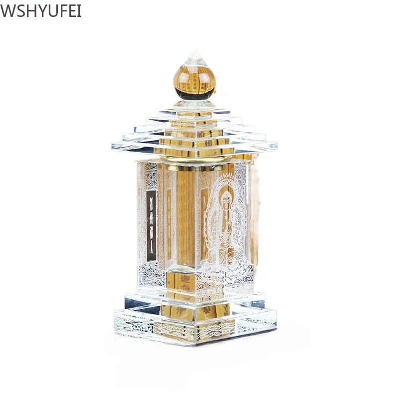 

Кристаллическая релическая пагода/запечатанная/прикрытая реликвия медицина Будда-пагода/бутылка Gawu/ремесленное украшение окружающие буддийские артефакты
