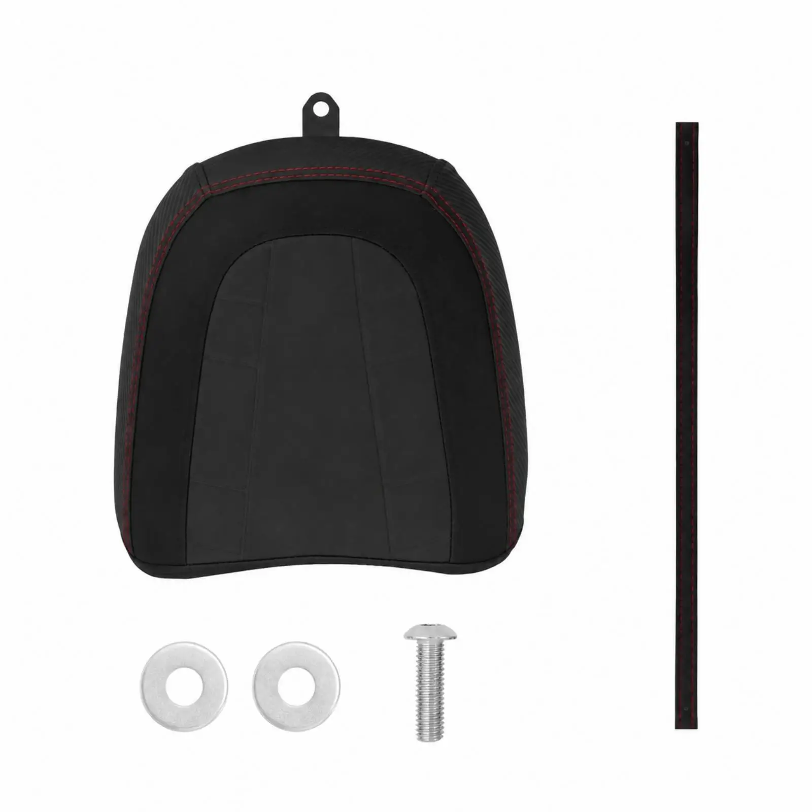 PU Leather Motorcycle Pillion Seat for Travel FLHXSE FLTRXSE Models with Red Stitching and Mounting Screws