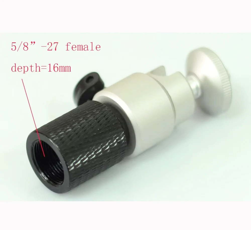 حامل ميكروفون 5/8 "-27 أنثى إلى 1/4" 20 ذكر وحدة رأس كروية صغيرة لمحول الكاميرا ثلاثي القوائم 5/8" إلى 1/4"