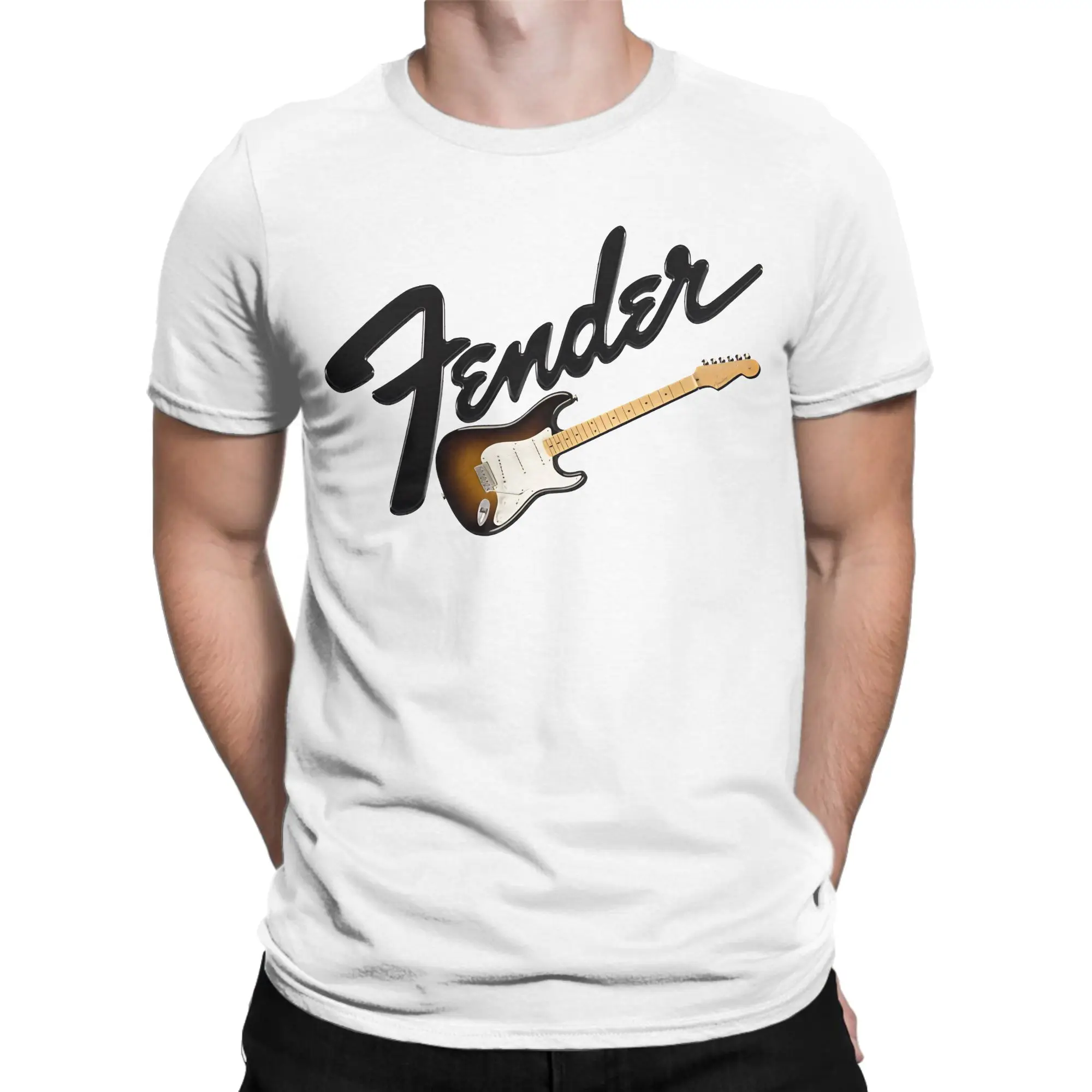 Vintage T-Shirt Fender Jimi Hendrix Electric Guitar Cotton T-Shirts Tee Shirt for Men's Beach Y2K Fun Casual Short Sleeve Tees - view 2
