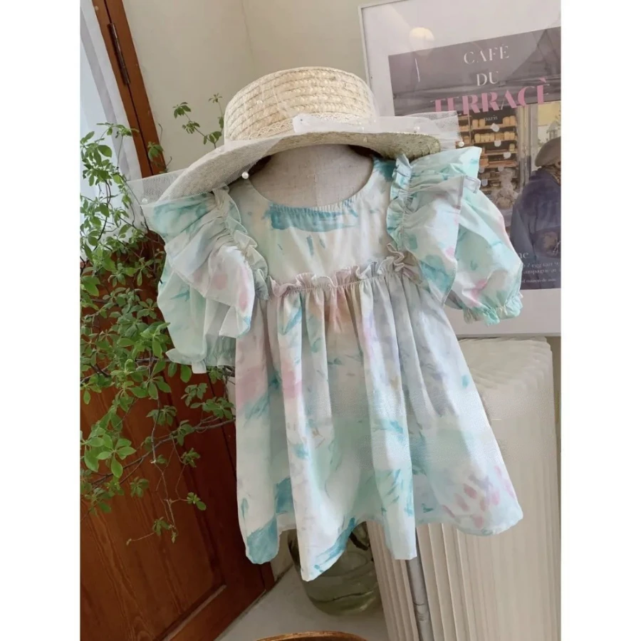 Matching Family Outfits Summer New Mom and Daughter Matching Clothes Korean Floral Dresses for Women Girls Mother Kids Clothes