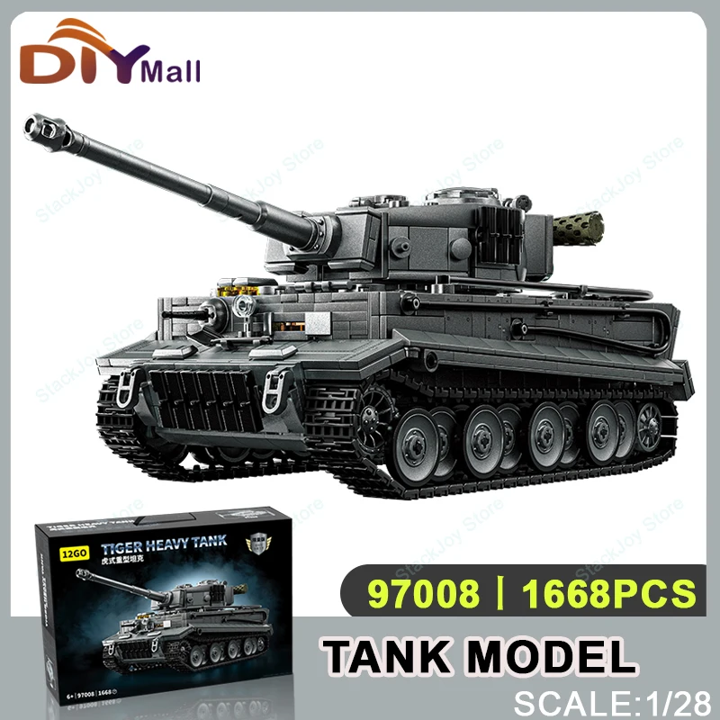 

НОВЫЙ классический тигр, тяжелый танк, набор MOC, WW2, танк, строительные блоки, модель военных военных машин, детские игрушки, подарки для взрослых и мальчиков