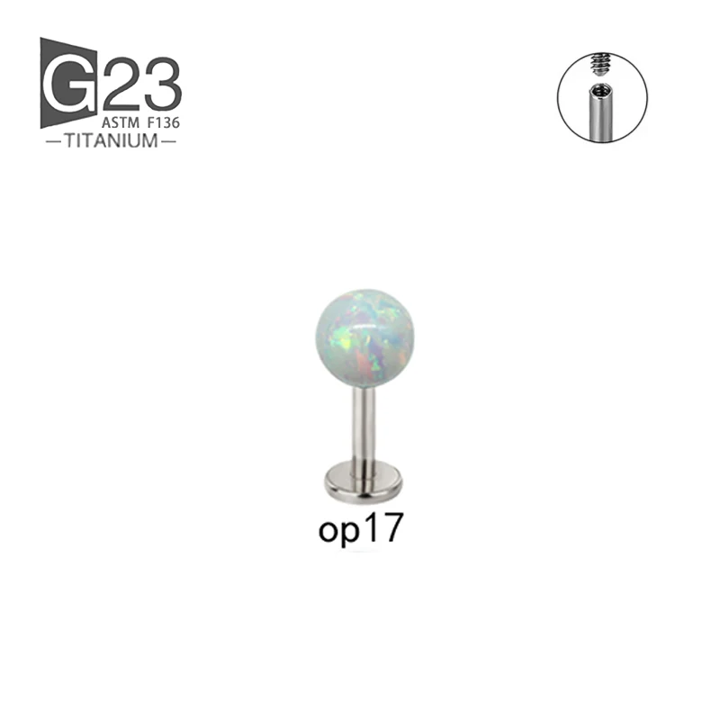 ASTM F136 Titanium Opal Earrings Set For Women Nose Stud Fashion Jewelry Septum Nipple Piercing Nariz Accessories image 3