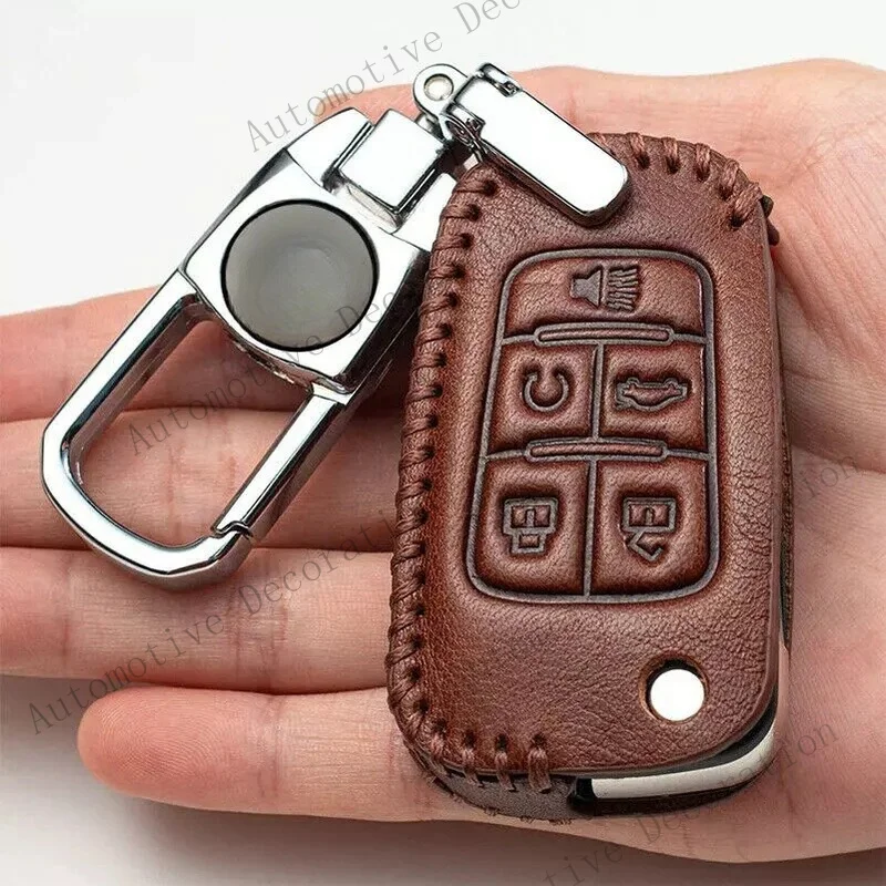Z+ Genuine Leather Car Key Fob Case Cover Holder For Chevrolet Cruze Camaro Equinox