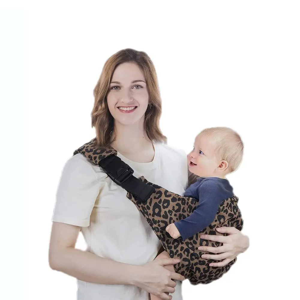 

Leopard Pattern Safety Carrier Front Hug Type Portable Crossbody Strap Hands-Free Infant Artifact Waist Stool Carrying