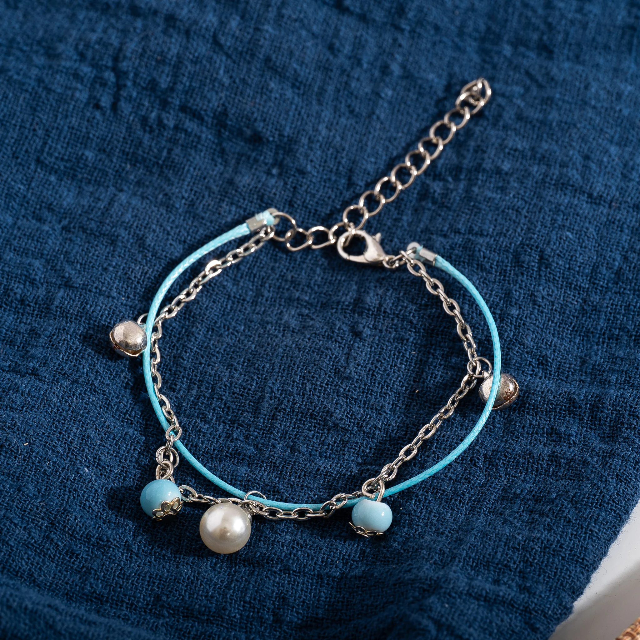 Double Layer Ceramic Alloy Bracelet Handmade Jewelry Adjustable Extension Chain Women Elegant Daily Gift QC-0009