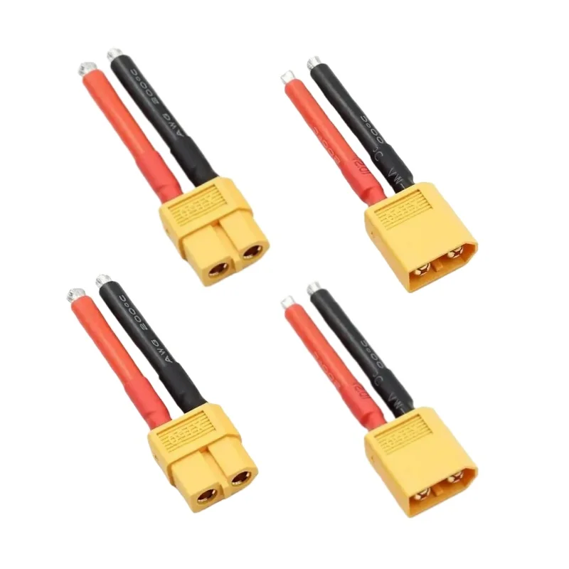 1 Paar XT60-Stecker Männlich-Weiblich mit 50mm 12AWG/14AWG Silikonkabel für RC Lipo-Akku-Kabel