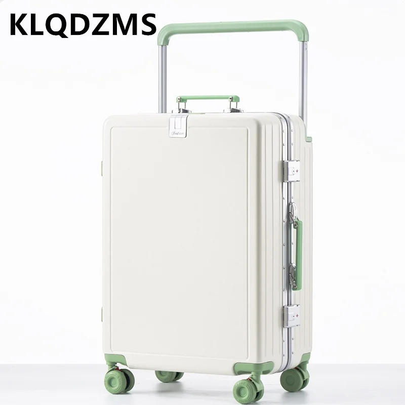 KLQDZMS Gepäcktasche mit Aluminiumrahmen, Bordkoffer, 20 Zoll, 22 Zoll, 24 Zoll, 26 Zoll, ABS+PC-Trolley-Koffer, Damen-Kabinenkoffer auf Rollen
