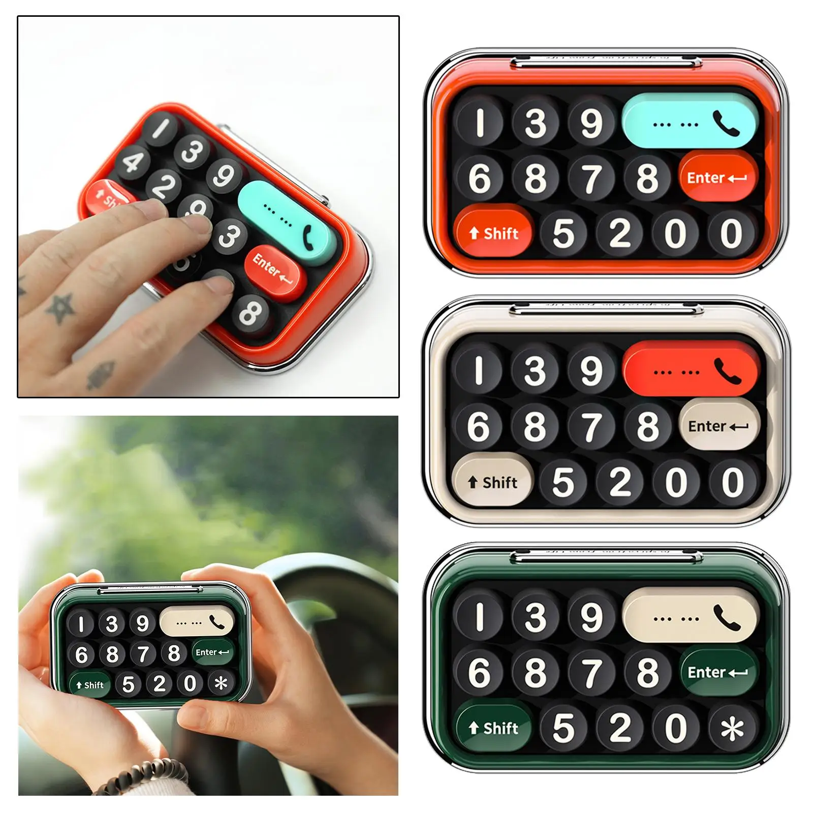 Parking Phone Number Card Car Interior Decors Mechanical Keyboard Shape Stop Sign Car Phone Number Plate for Auto Interior