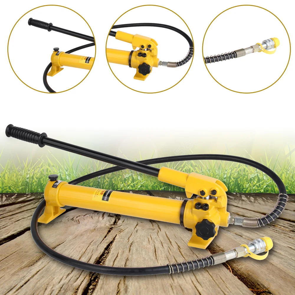 

CP-700 Hydraulic Hand Pump Large-Capacity Lightweight Hydraulic Manual Pump Max 10000PSI with 4 Foot Long Hose & Coupler