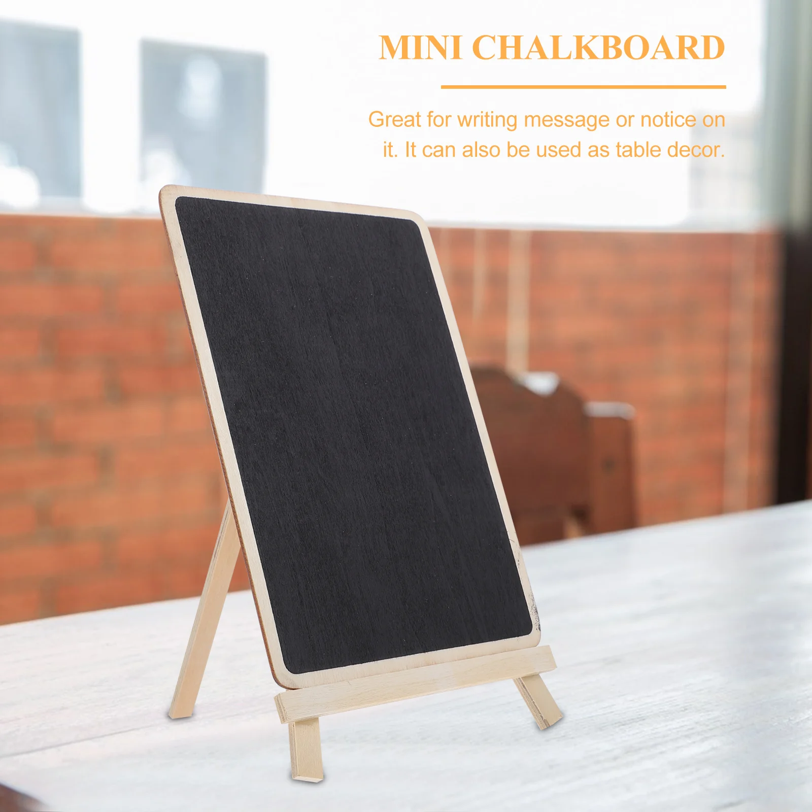 Mini tableau noir Vertical en bois, 5 pièces, panneau de table effaçable pour messages, décoration de maison, accessoire Photo