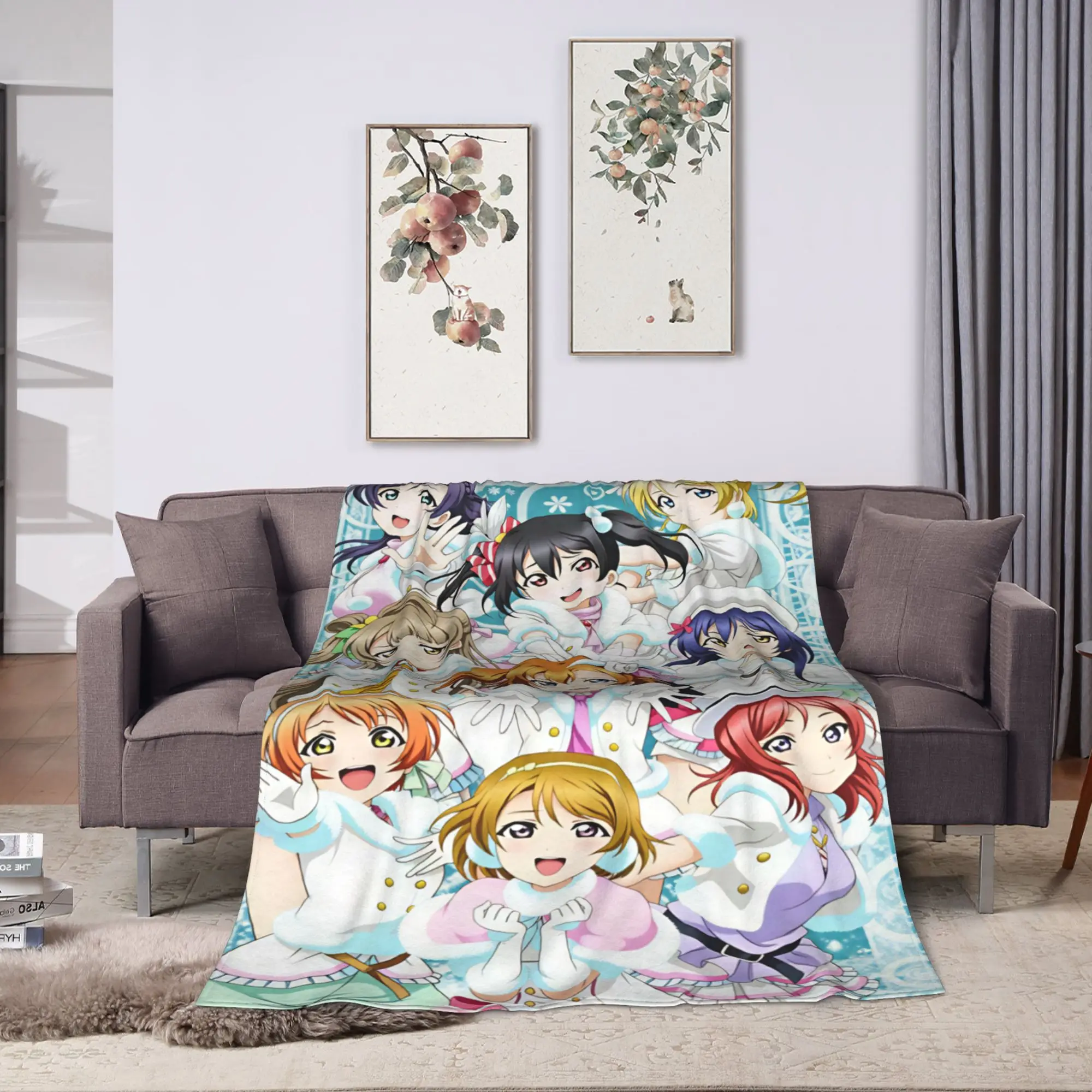 Love Live!  Blanket  Super Soft Comfortable Plush Throw Blanket For Living Room Camping Flannel Bedspread Bed Cover