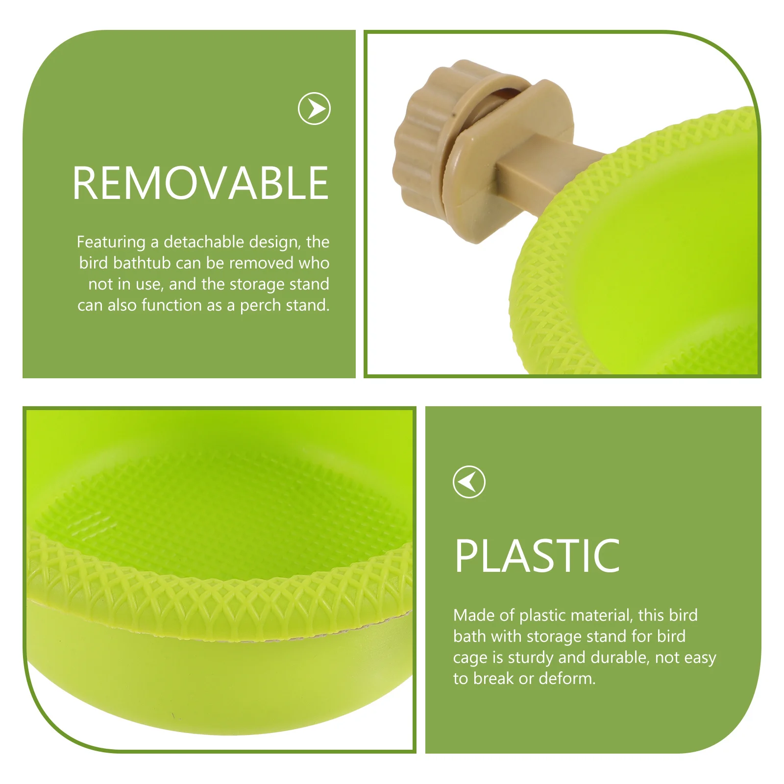 

1Set Bird Bath with Storage Stand for Cage Parrot Supplies Bathing Tub for Small Birds Canary Finch Perch Stand