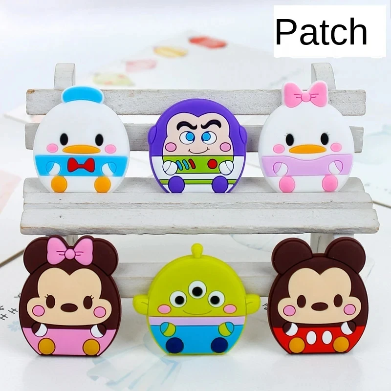 100pcs Disney Diy Semi-Manufactures Trinkets Silicone Patch PVC Paster Stickers For Mobile Phone Case Cover Earphone Case Shoes