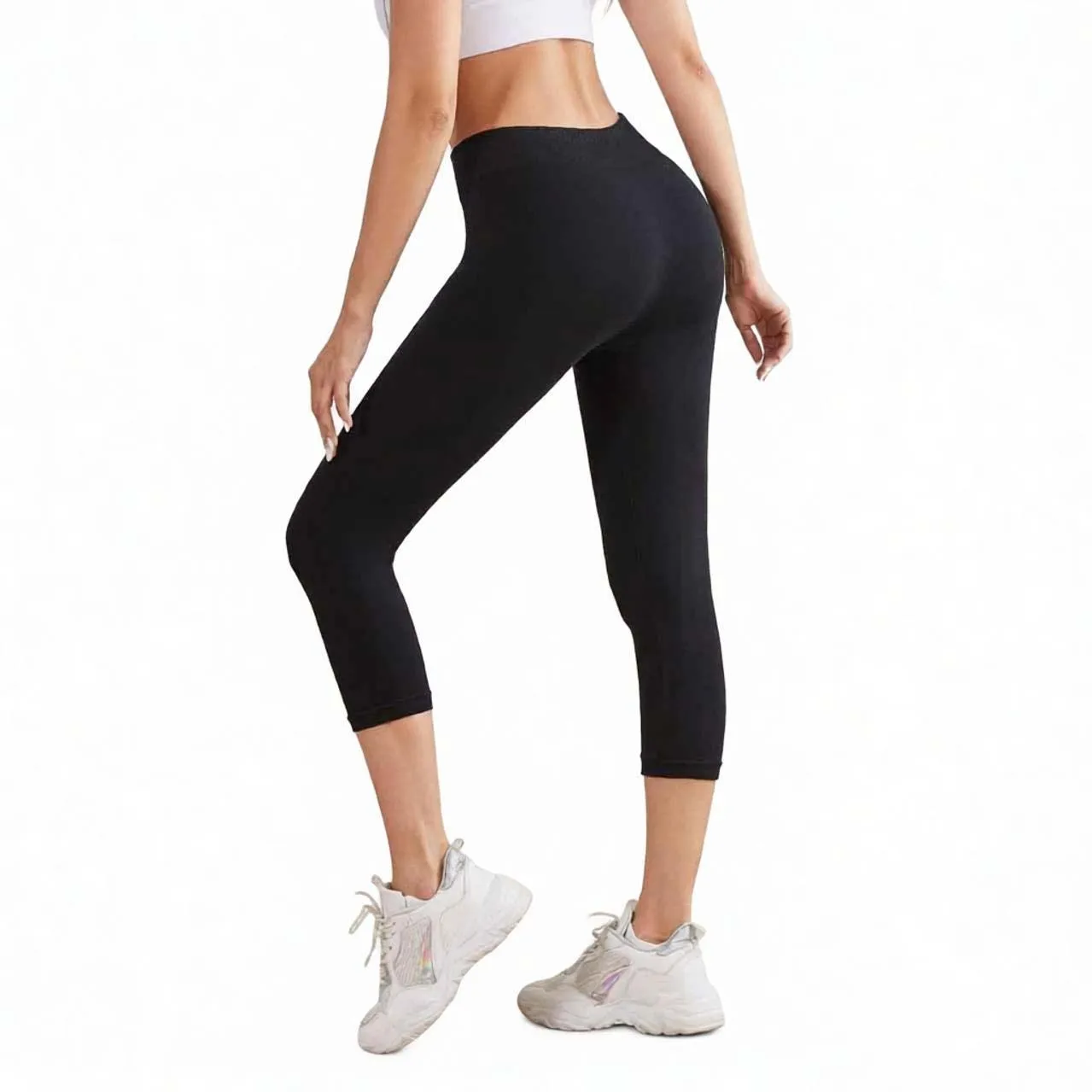 Black Polyester Pants for Women For Slim for Fit Regular Length Medium Stretch for Fitness Sports Vacation and Beach Outings