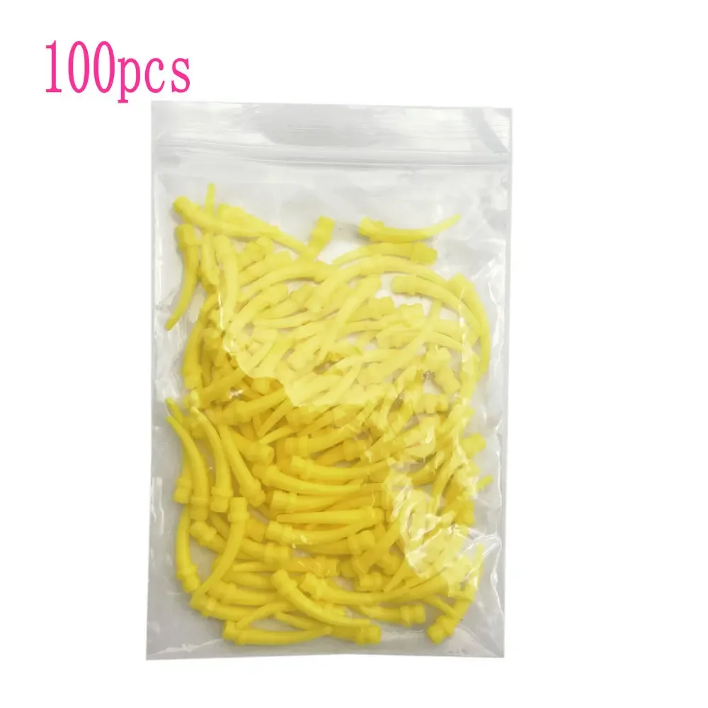 50pcs materiais odontológicos borracha de silicone odontologia transportando cabeça de mistura descartáveis bicos de impressão pontas de mistura