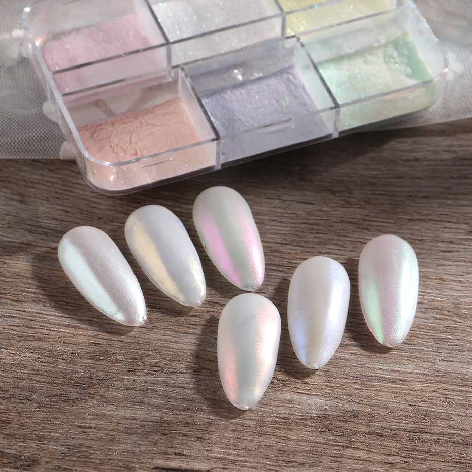 Moonlight Mirror Nails Powder Metallic Chrome Effect Pigments Gel Polish Laser Dust Glitter Aurora Shiny Pearl Nail Manicure Dec — zdjęcie 5
