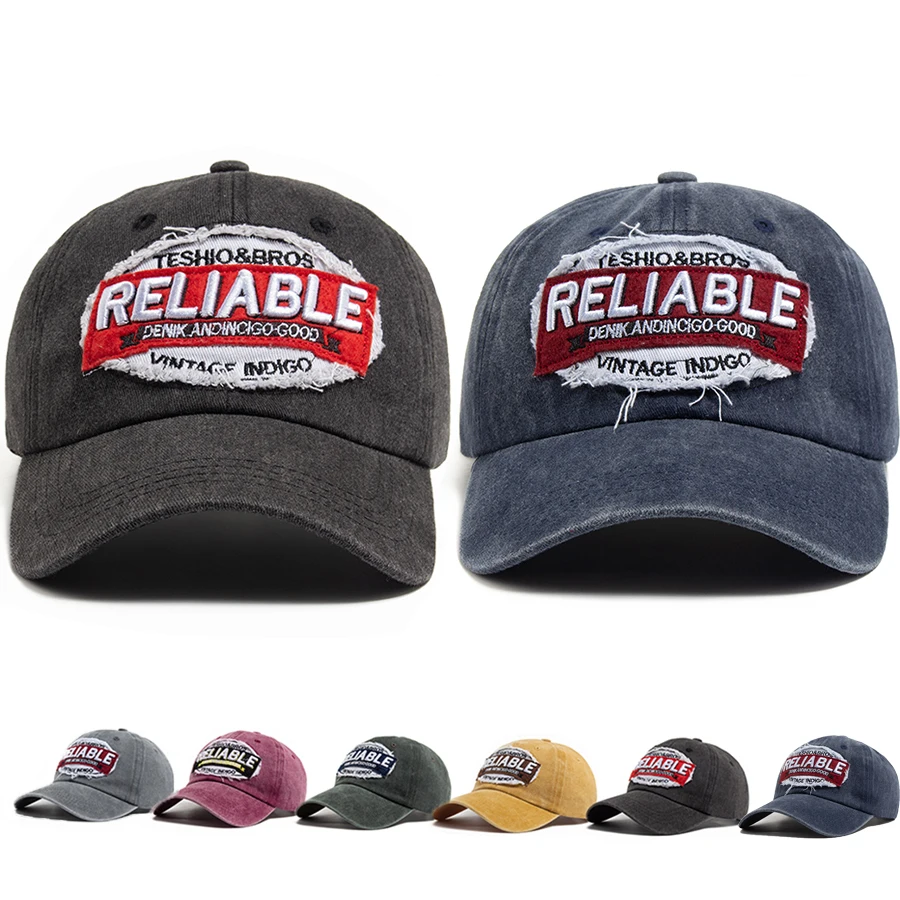 Nuevas Gorras de Béisbol Bordadas con Letras para Hombre, Gorra de Algodón Lavado Suave para Mujer, Sombrero de Verano para Viajes, Visera Solar, Gorra Azul Ajustable