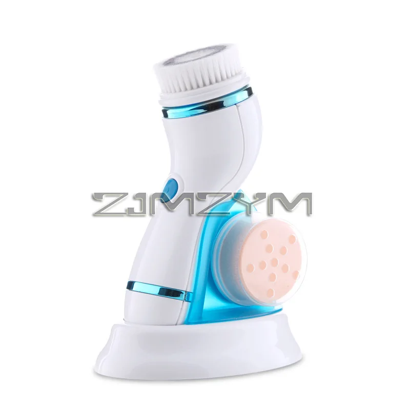 فرشاة تنظيف الوجه الكهربائية القابلة لإعادة الشحن ، جهاز تنظيف الوجه المسام ، العناية بالبشرة ، التدليك ، 4 في 1