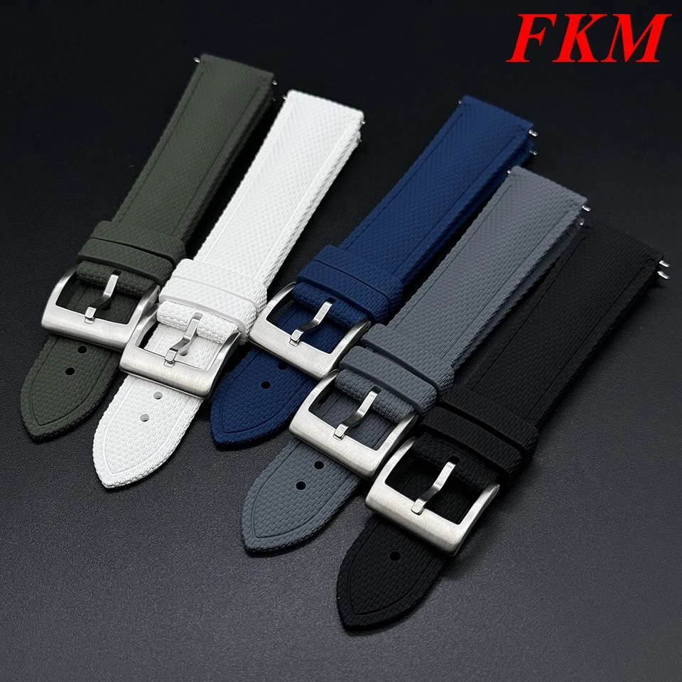 20/21/22mm FKM Rubber Braided Watch Strap Quick-release Band For Omega Seamsater 300 Speedmaster 007 Rolex Universal Bracelet