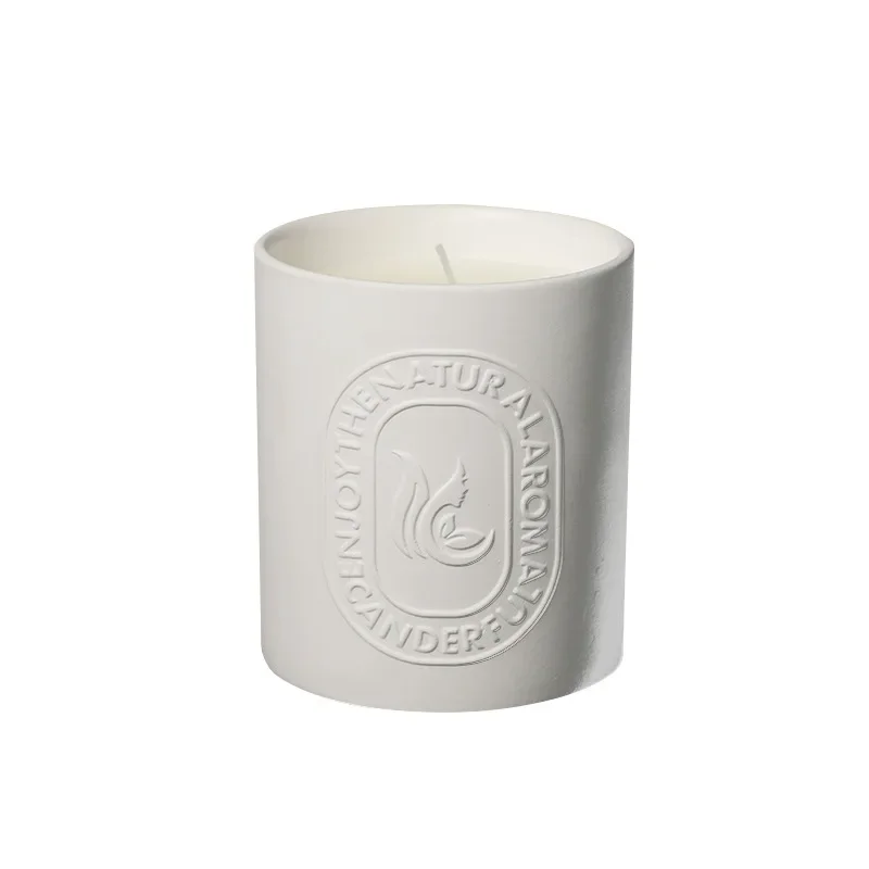 

candle simple atmosphere relief logo ceramic cup bedroom romantic ornament soybean wax smokeless incense