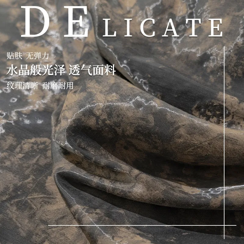 

Tie-dyed wind silk satin luster liquid fabric polyester-cotton breathable pants coat windbreaker for clothing designers