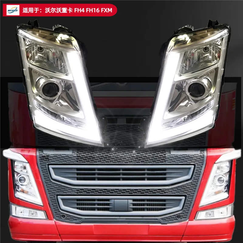 Adequado para montagem de farol de lente lateral LED, acessórios de luz de caminhão da série Volvo FH4 FH16 FMX para caminhões pesados